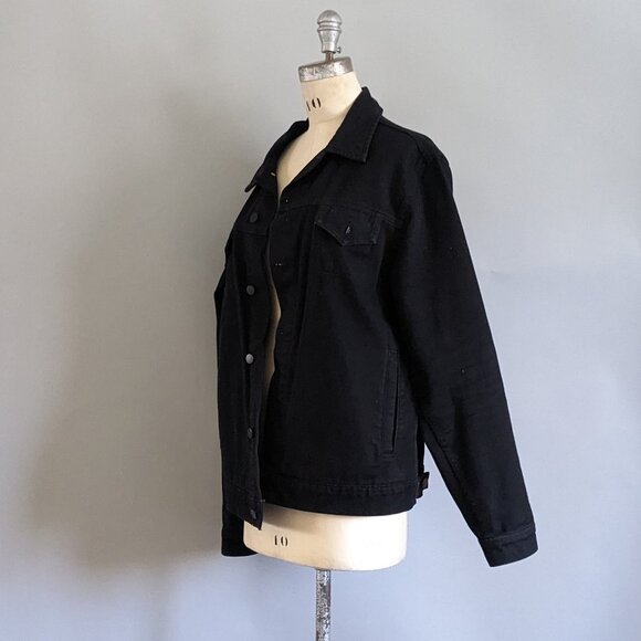 Men's American Apparel Black Denim Jacket XL - Picture 6 of 6
